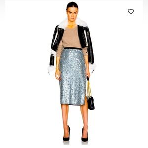 Burberry Silver Sequin Skirt